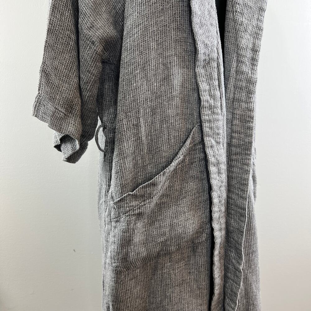 Swan Made In NY Gray Half Sleeve Open Front Hooded Cardigan Sweater Robe Size S - Picture 4 of 9
